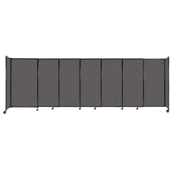 StraightWall Sliding Portable Partition 15'6" x 5' Charcoal Gray Fabric